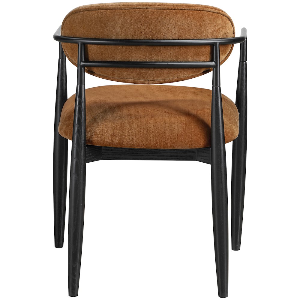 Riccio Cognac Performance Fabric Upholstered Dining Arm Chair, Set of 2. Picture 5