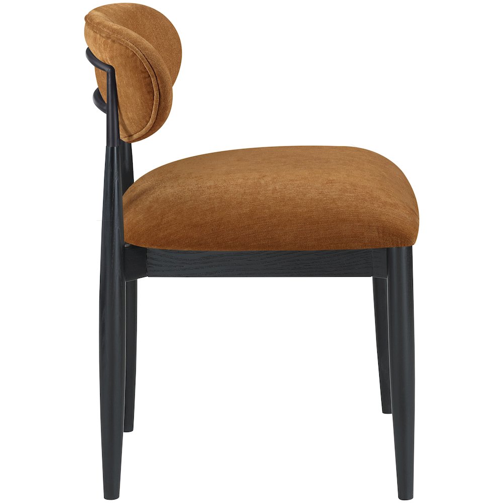 Riccio Cognac Performance Fabric Upholstered Dining Side Chair, Set of 2. Picture 3