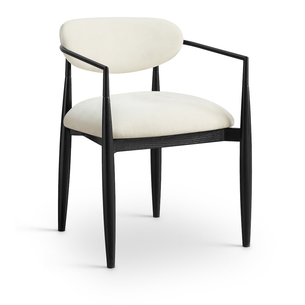 Riccio Cream Performance Fabric Upholstered Dining Arm Chair, Set of 2. Picture 2