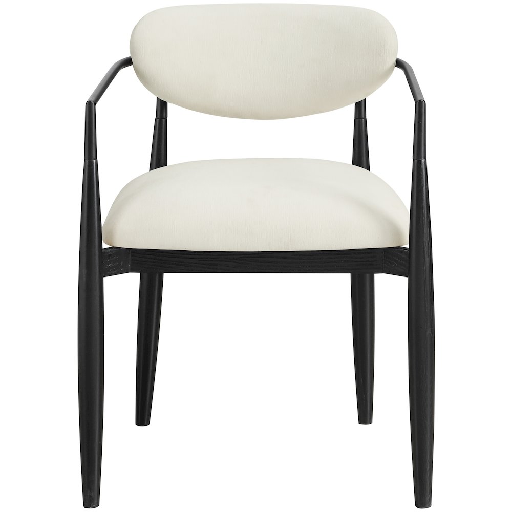 Riccio Cream Performance Fabric Upholstered Dining Arm Chair, Set of 2. Picture 3
