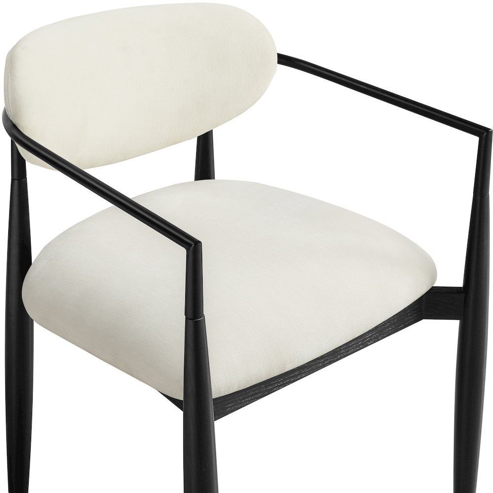 Riccio Cream Performance Fabric Upholstered Dining Arm Chair, Set of 2. Picture 9