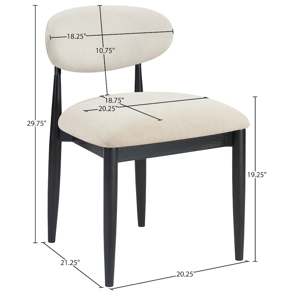 Riccio Cream Performance Fabric Upholstered Dining Side Chair, Set of 2. Picture 10