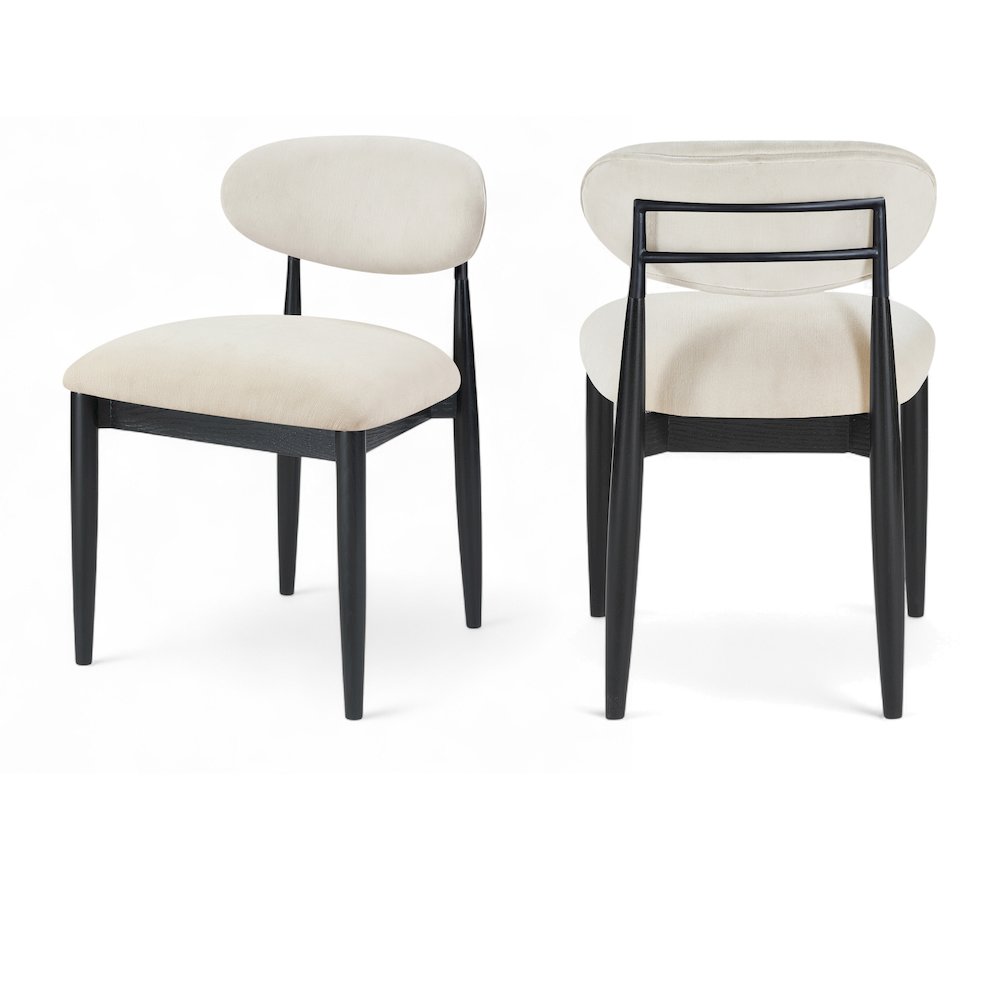 Riccio Cream Performance Fabric Upholstered Dining Side Chair, Set of 2. Picture 1