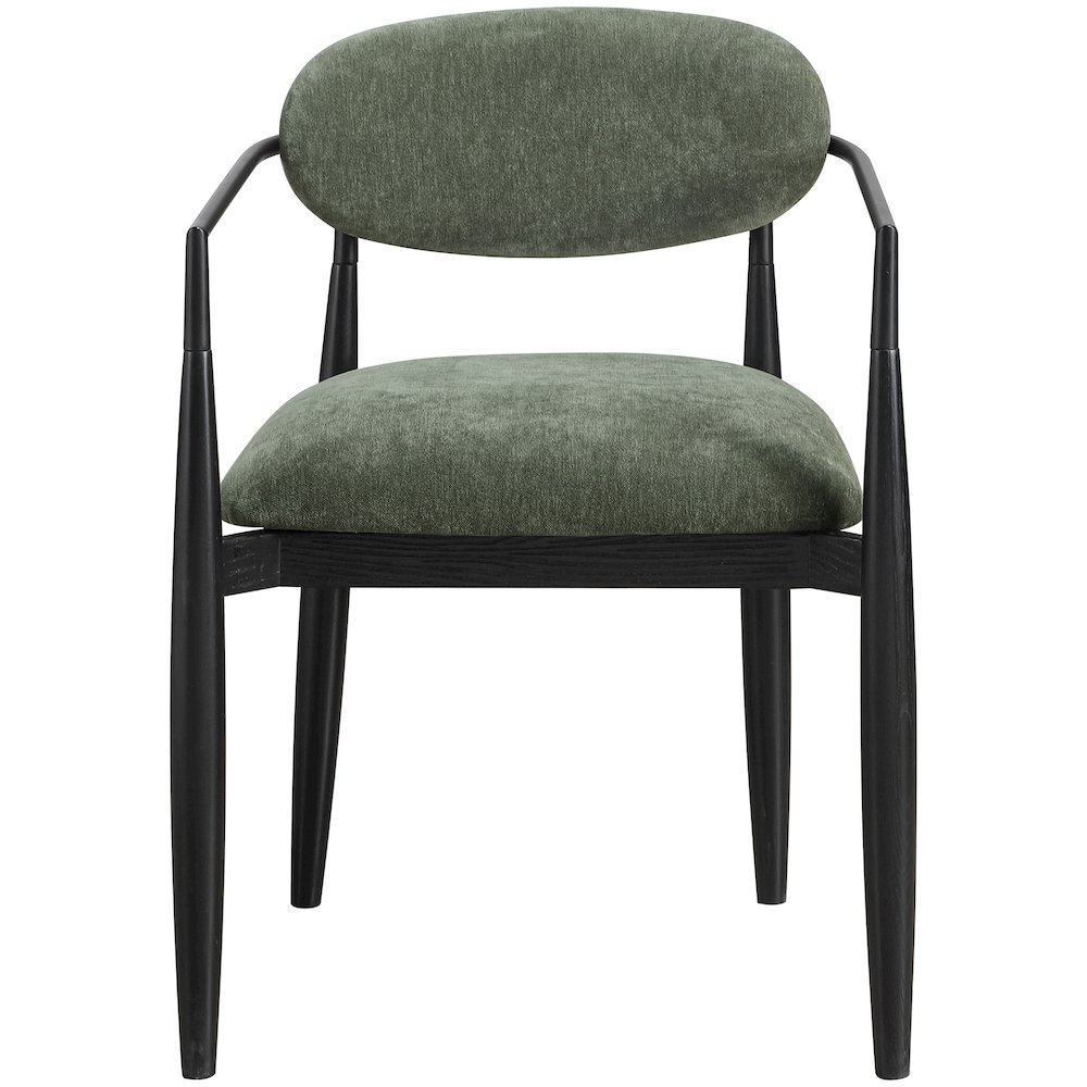 Riccio Olive Performance Fabric Upholstered Dining Arm Chair, Set of 2. Picture 3