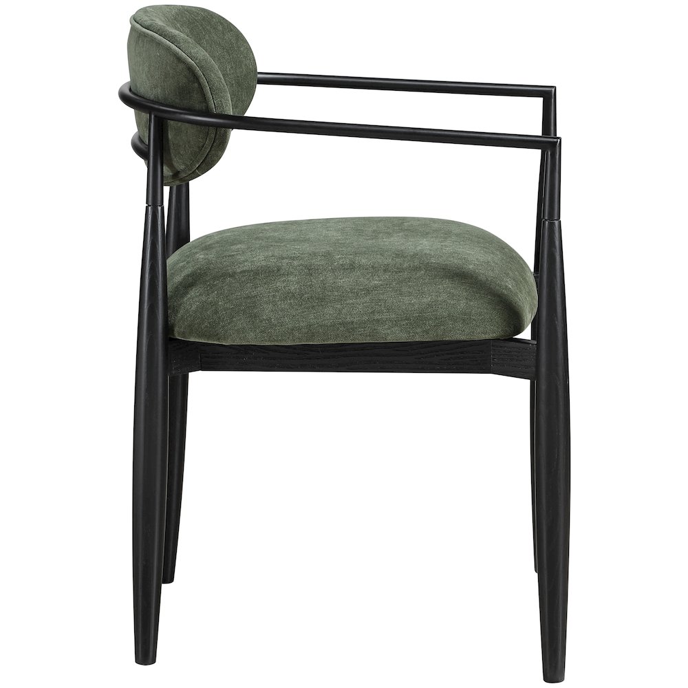 Riccio Olive Performance Fabric Upholstered Dining Arm Chair, Set of 2. Picture 4