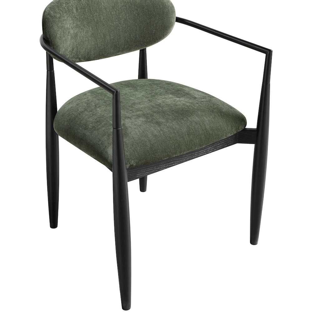 Riccio Olive Performance Fabric Upholstered Dining Arm Chair, Set of 2. Picture 6