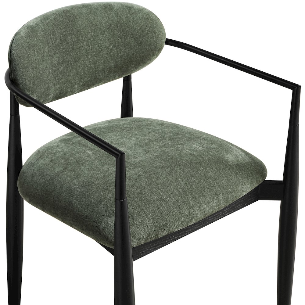 Riccio Olive Performance Fabric Upholstered Dining Arm Chair, Set of 2. Picture 9