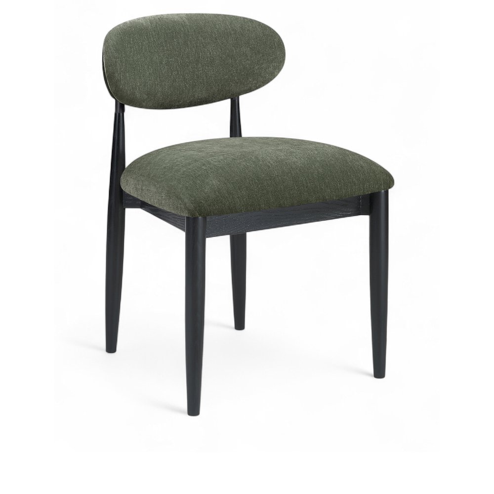 Riccio Olive Performance Fabric Upholstered Dining Side Chair, Set of 2. Picture 2