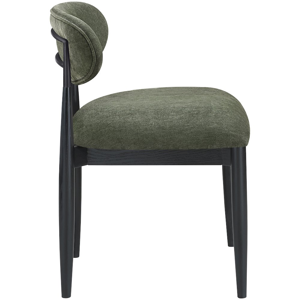 Riccio Olive Performance Fabric Upholstered Dining Side Chair, Set of 2. Picture 3