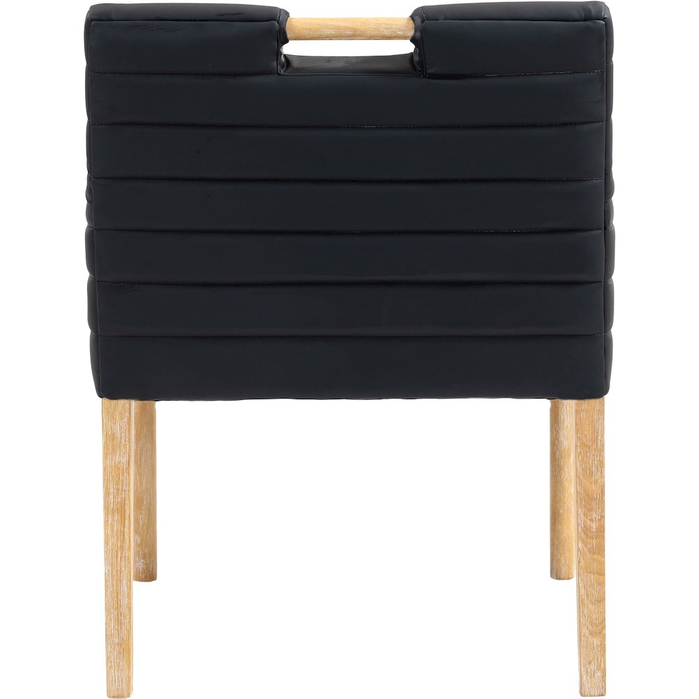 Aimee Black Vegan Leather Dining Arm Chair. Picture 5