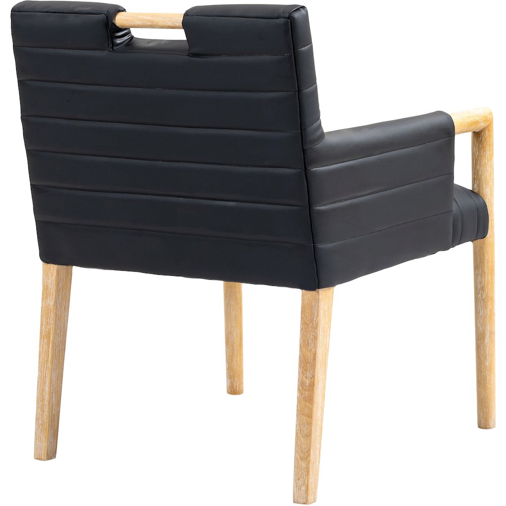 Aimee Black Vegan Leather Dining Arm Chair. Picture 6