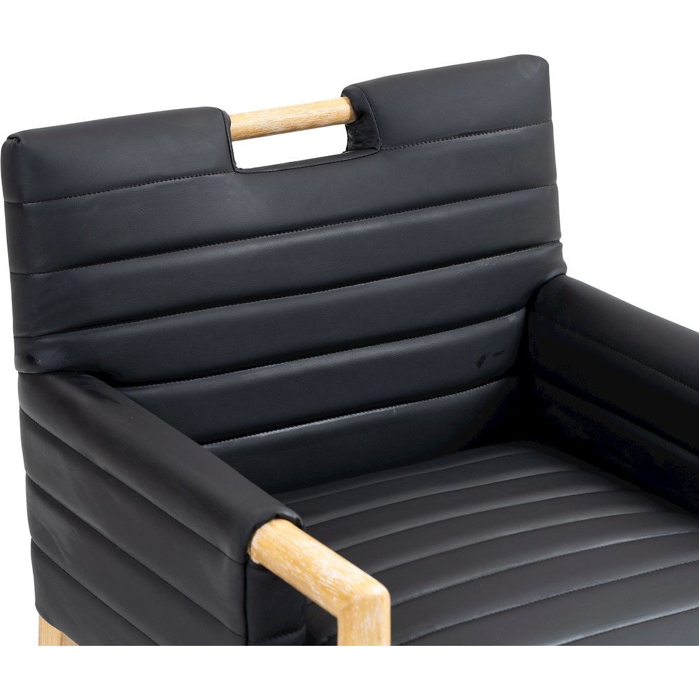 Aimee Black Vegan Leather Dining Arm Chair. Picture 8