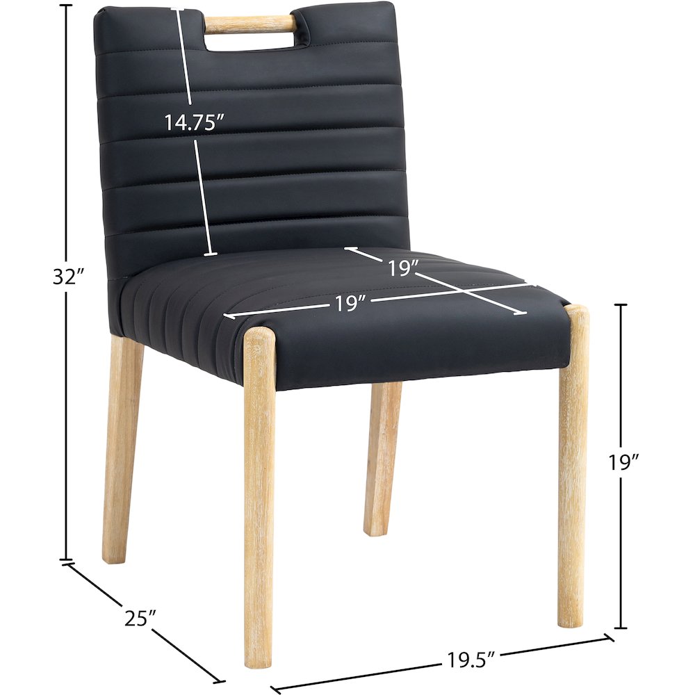 Aimee Black Vegan Leather Dining Side Chair, Set of 2. Picture 9