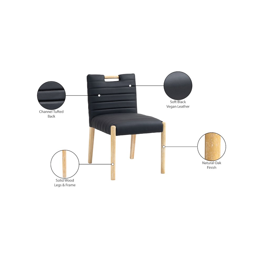 Aimee Black Vegan Leather Dining Side Chair, Set of 2. Picture 10