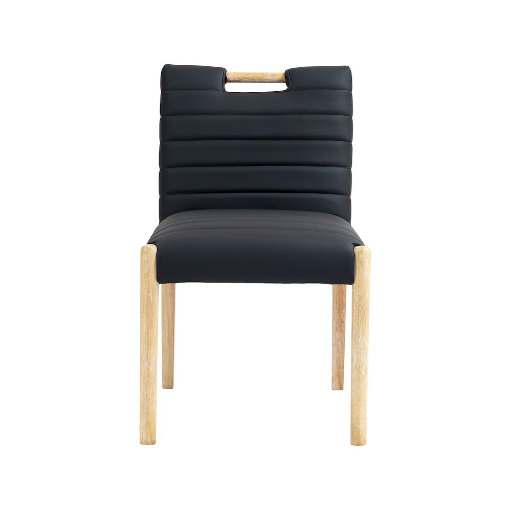 Aimee Black Vegan Leather Dining Side Chair, Set of 2. Picture 3