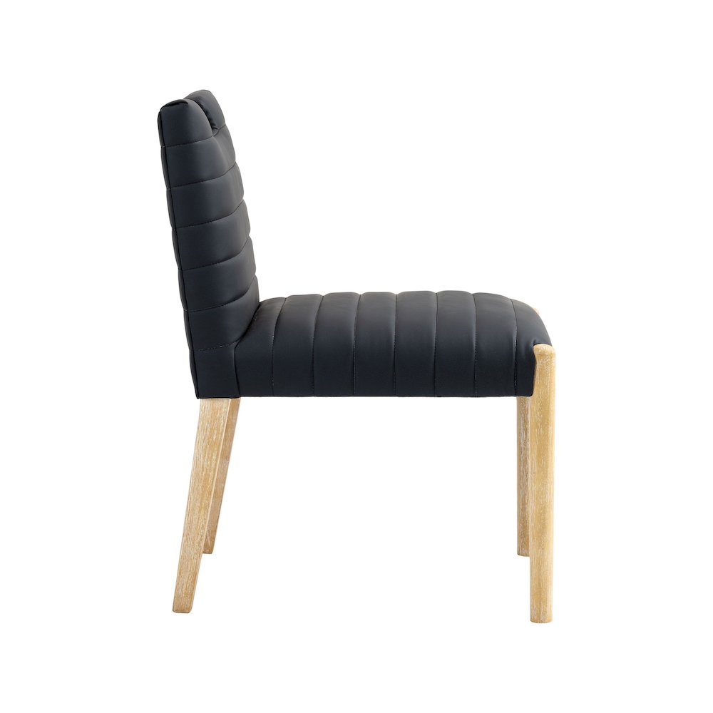 Aimee Black Vegan Leather Dining Side Chair, Set of 2. Picture 4