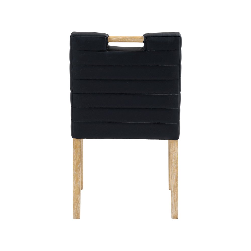 Aimee Black Vegan Leather Dining Side Chair, Set of 2. Picture 5