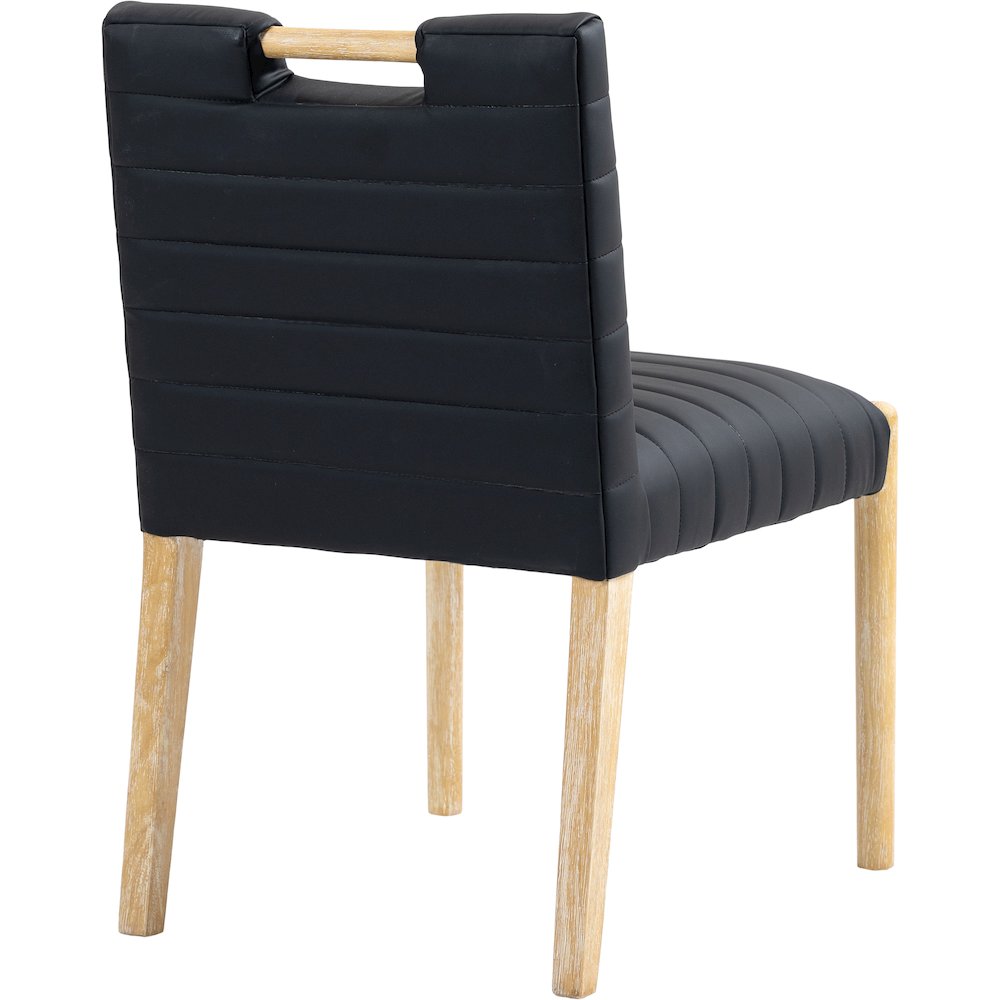 Aimee Black Vegan Leather Dining Side Chair, Set of 2. Picture 6