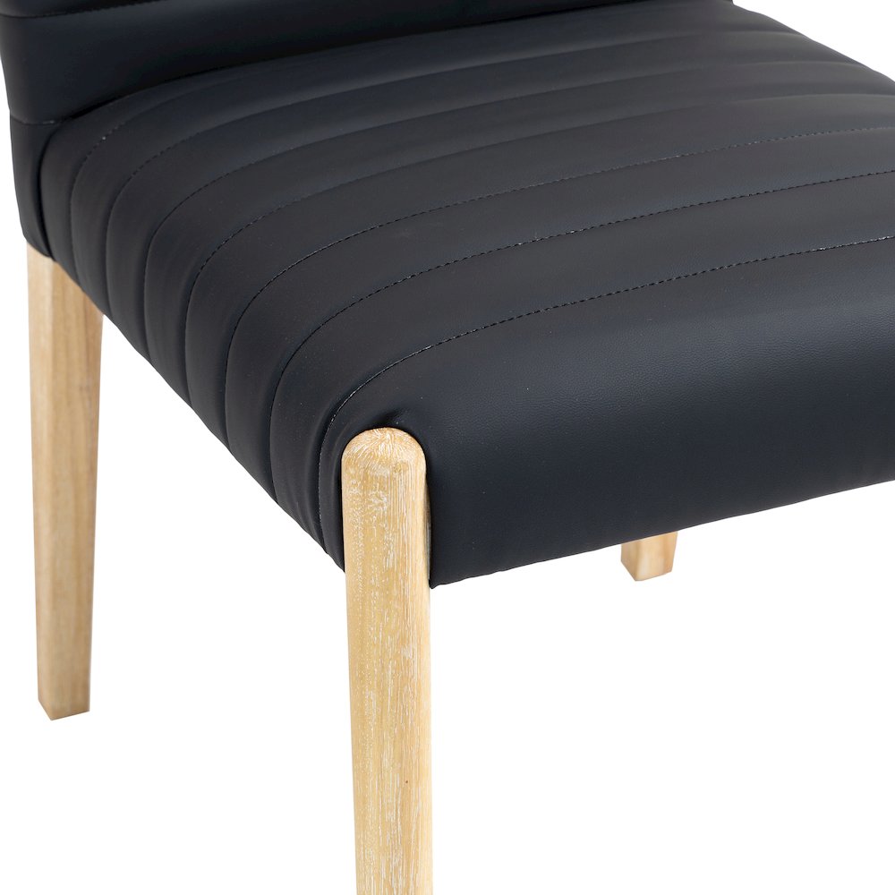 Aimee Black Vegan Leather Dining Side Chair, Set of 2. Picture 7