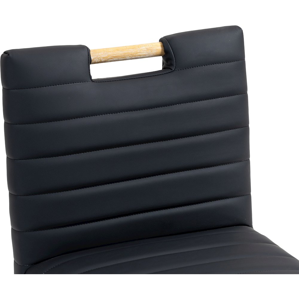 Aimee Black Vegan Leather Dining Side Chair, Set of 2. Picture 8