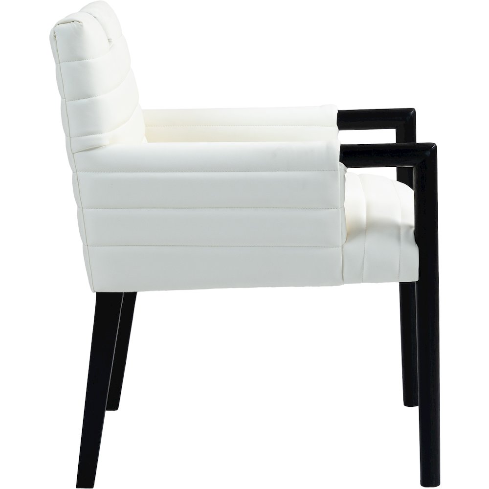 Aimee Cream Vegan Leather Dining Arm Chair. Picture 4