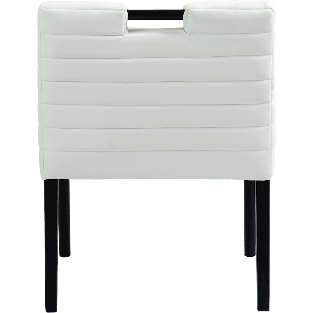 Aimee Cream Vegan Leather Dining Arm Chair. Picture 5