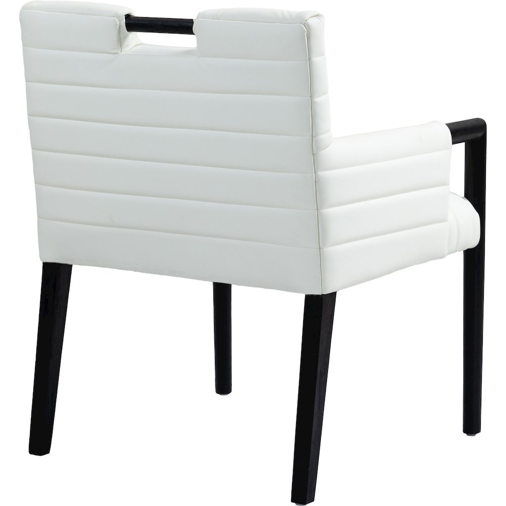 Aimee Cream Vegan Leather Dining Arm Chair. Picture 6