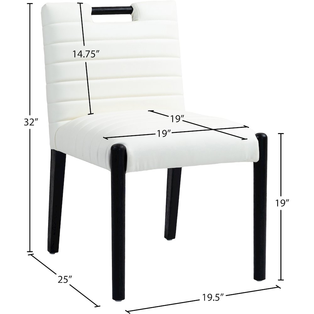 Aimee Cream Vegan Leather Dining Side Chair, Set of 2. Picture 9