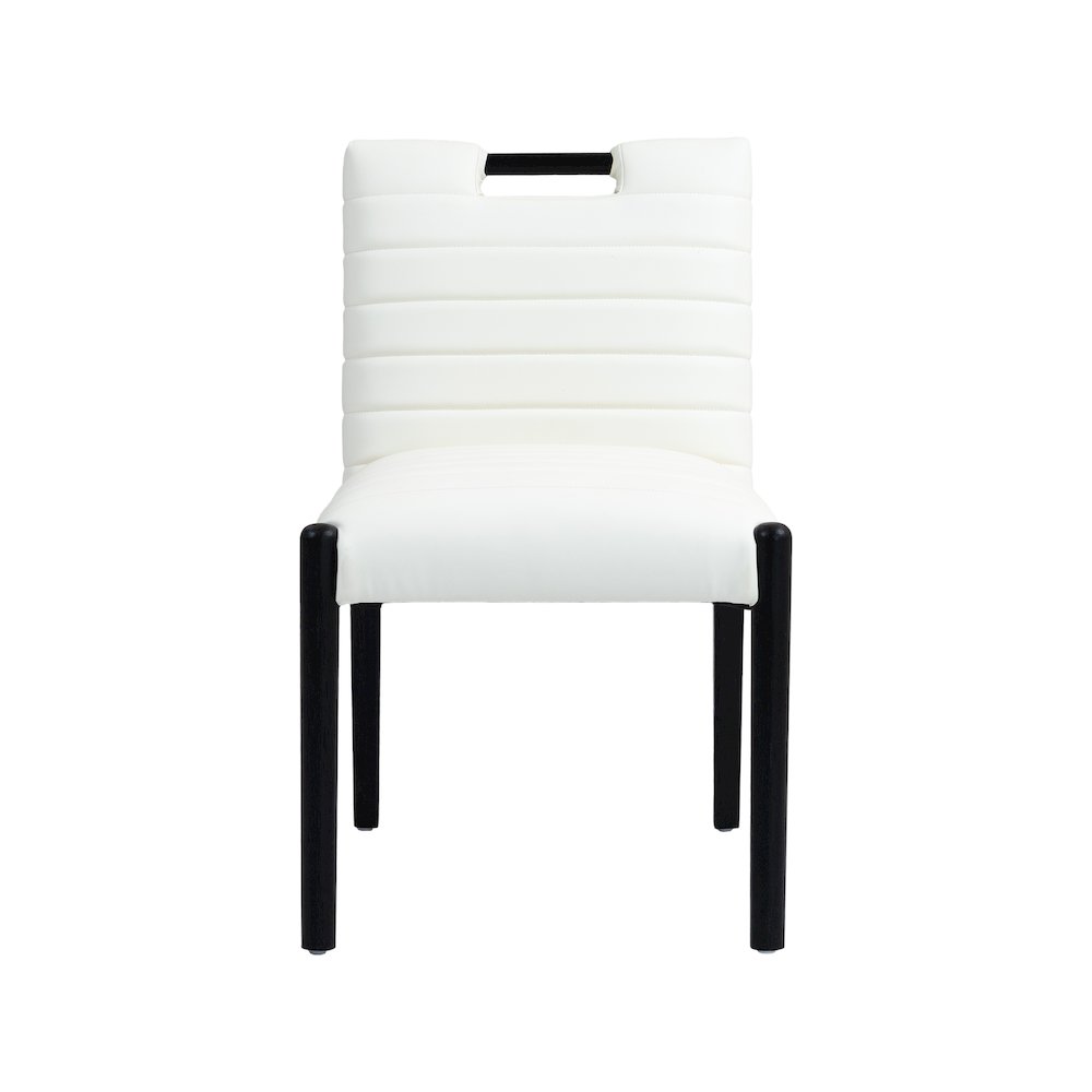 Aimee Cream Vegan Leather Dining Side Chair, Set of 2. Picture 3