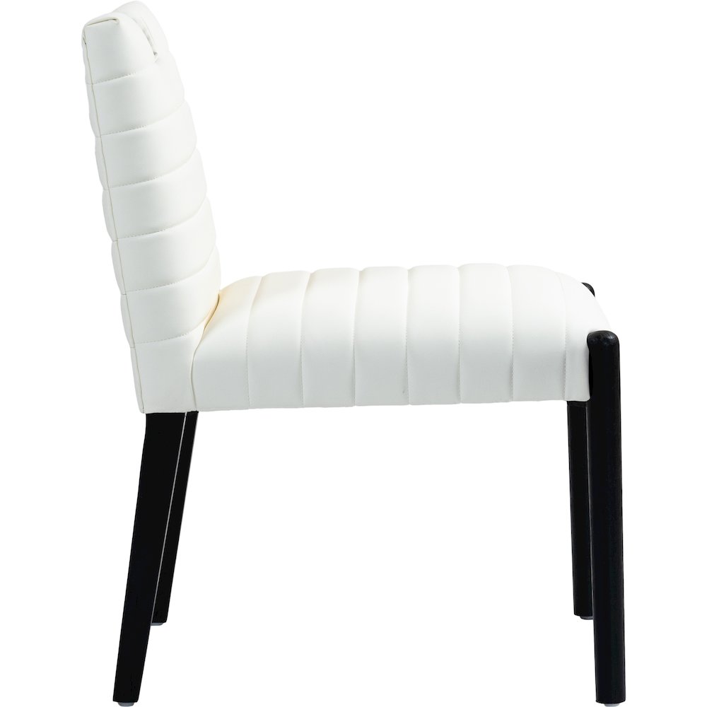 Aimee Cream Vegan Leather Dining Side Chair, Set of 2. Picture 4