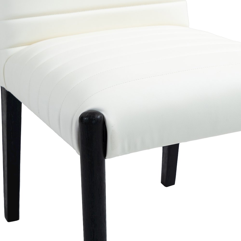 Aimee Cream Vegan Leather Dining Side Chair, Set of 2. Picture 7