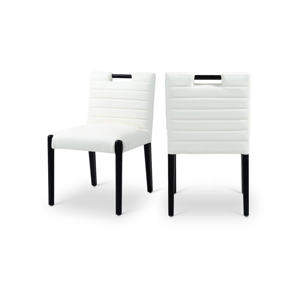 Aimee Cream Vegan Leather Dining Side Chair, Set of 2. Picture 1