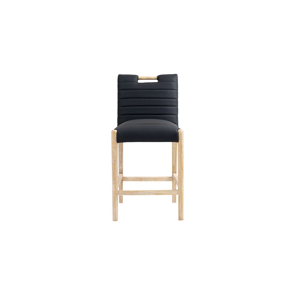 Aimee Black Vegan Leather Counter Stool. Picture 3