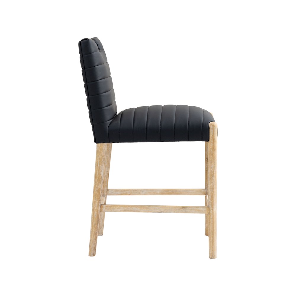 Aimee Black Vegan Leather Counter Stool. Picture 4