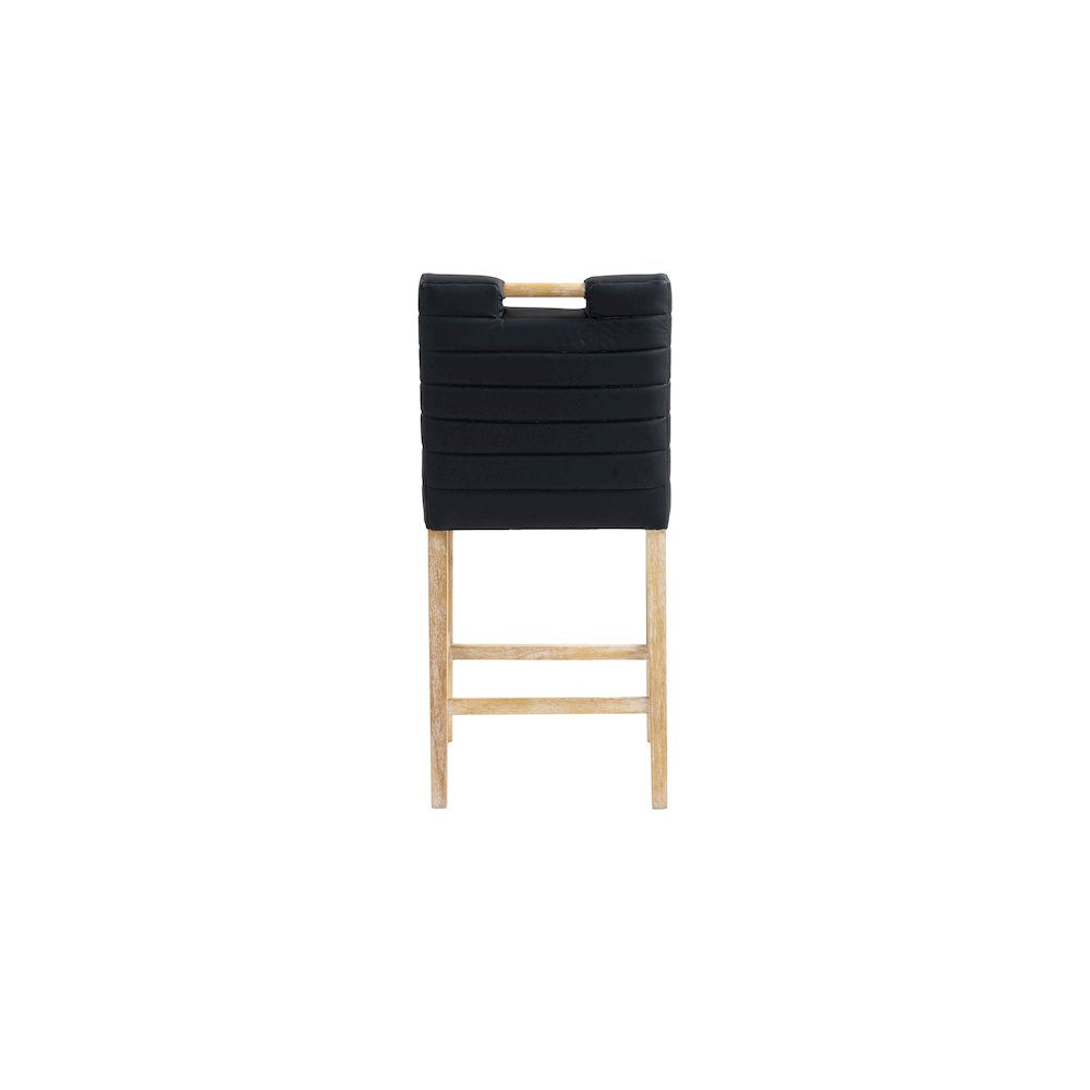 Aimee Black Vegan Leather Counter Stool. Picture 5