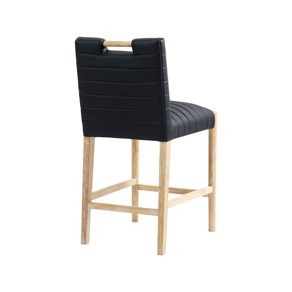 Aimee Black Vegan Leather Counter Stool. Picture 6