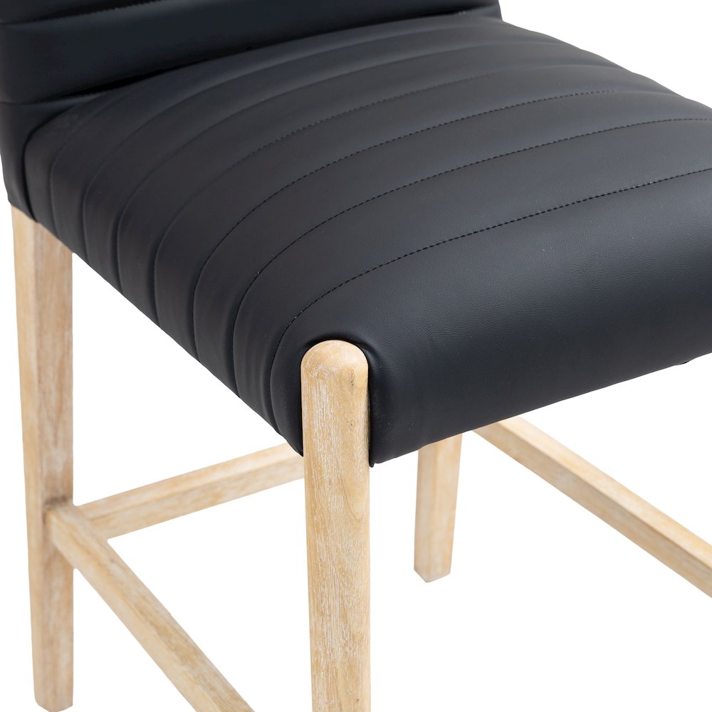 Aimee Black Vegan Leather Counter Stool. Picture 7