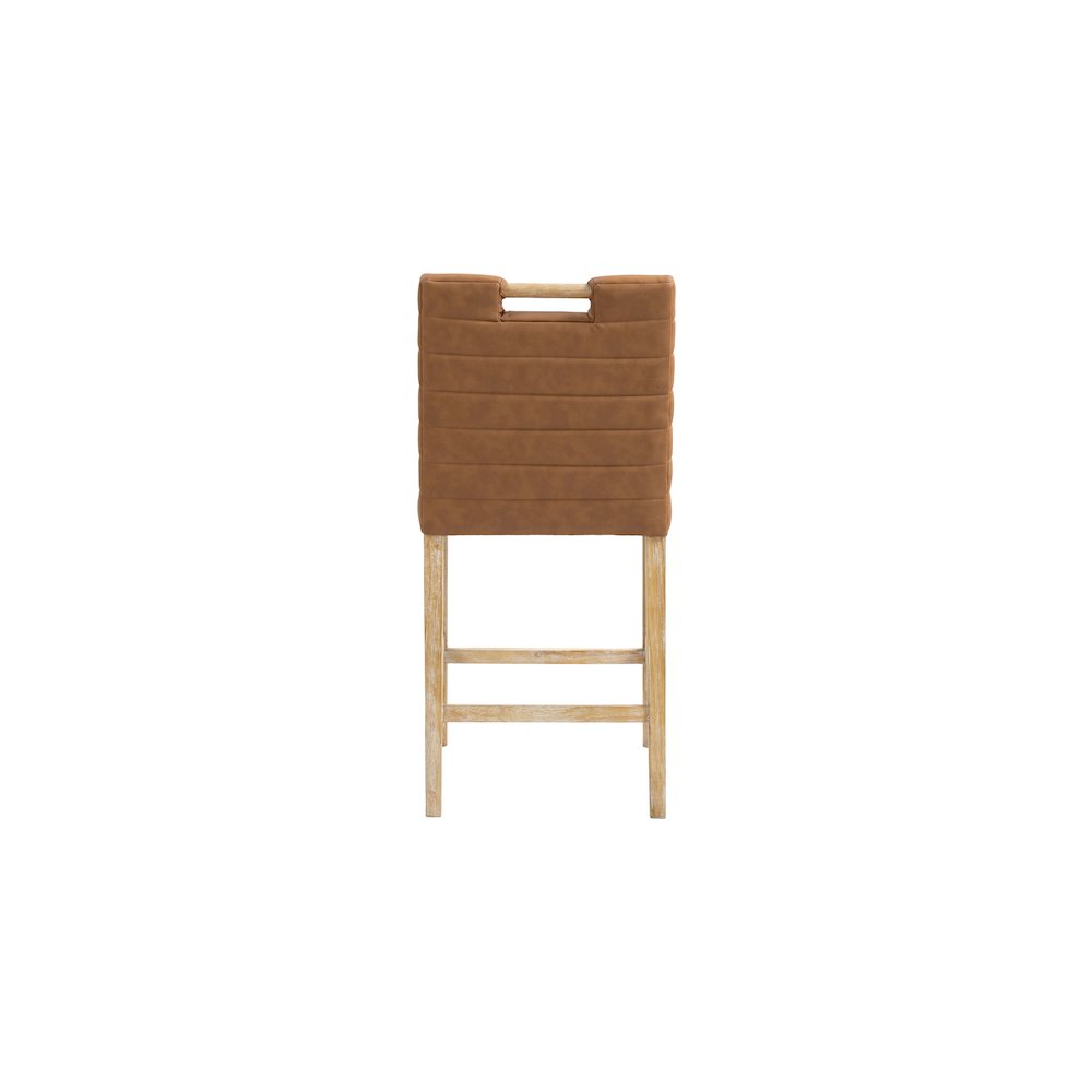 Aimee Cognac Vegan Leather Counter Stool. Picture 5