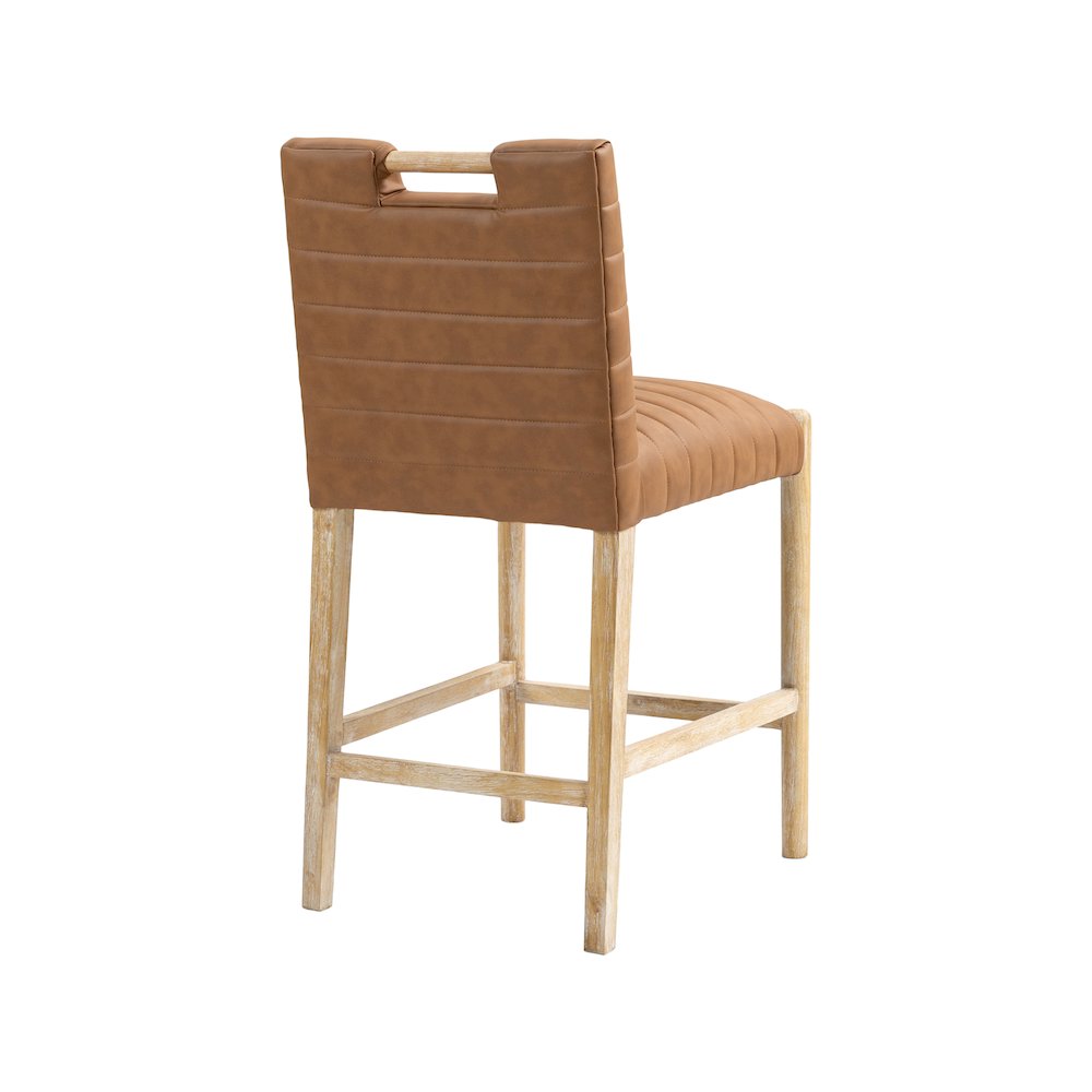 Aimee Cognac Vegan Leather Counter Stool. Picture 6