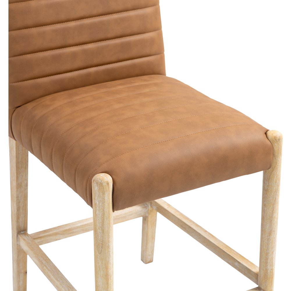 Aimee Cognac Vegan Leather Counter Stool. Picture 7