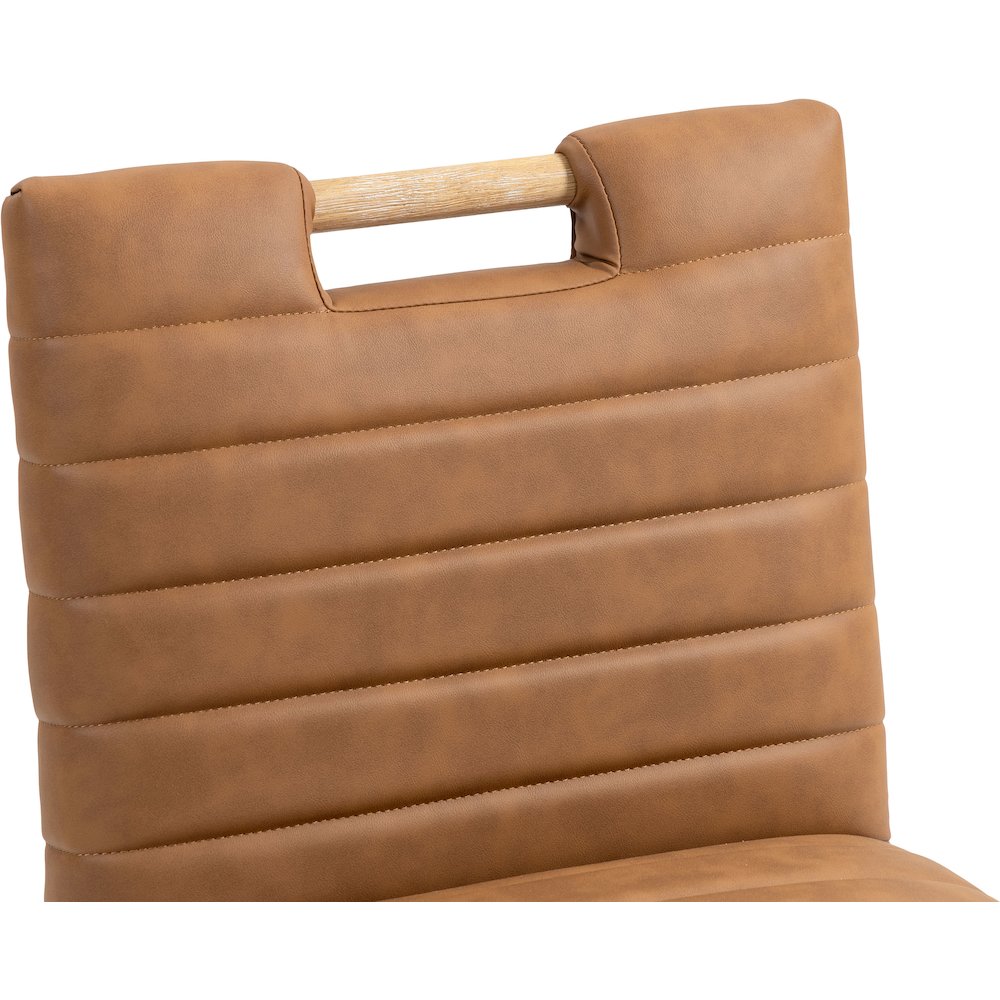 Aimee Cognac Vegan Leather Counter Stool. Picture 8