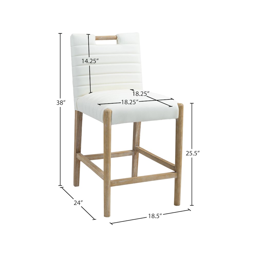 Aimee Cream Vegan Leather Counter Stool. Picture 9