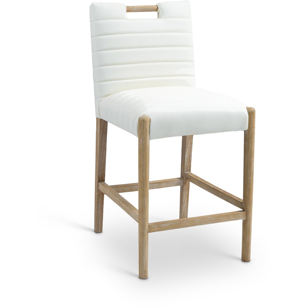 Aimee Cream Vegan Leather Counter Stool. Picture 1