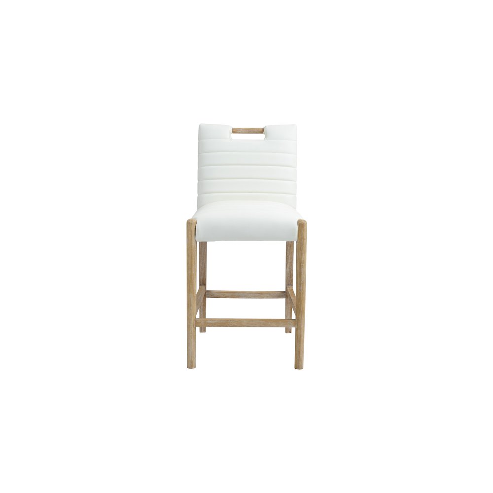 Aimee Cream Vegan Leather Counter Stool. Picture 3