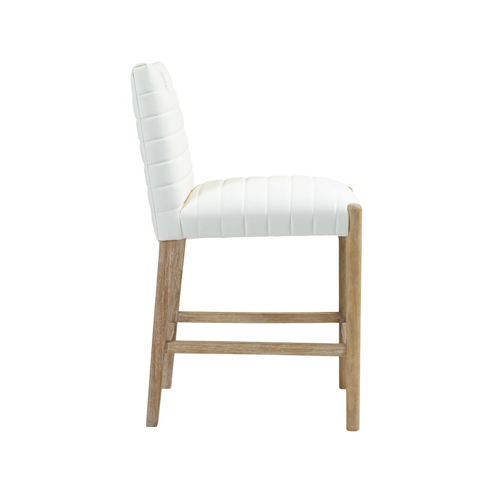 Aimee Cream Vegan Leather Counter Stool. Picture 4