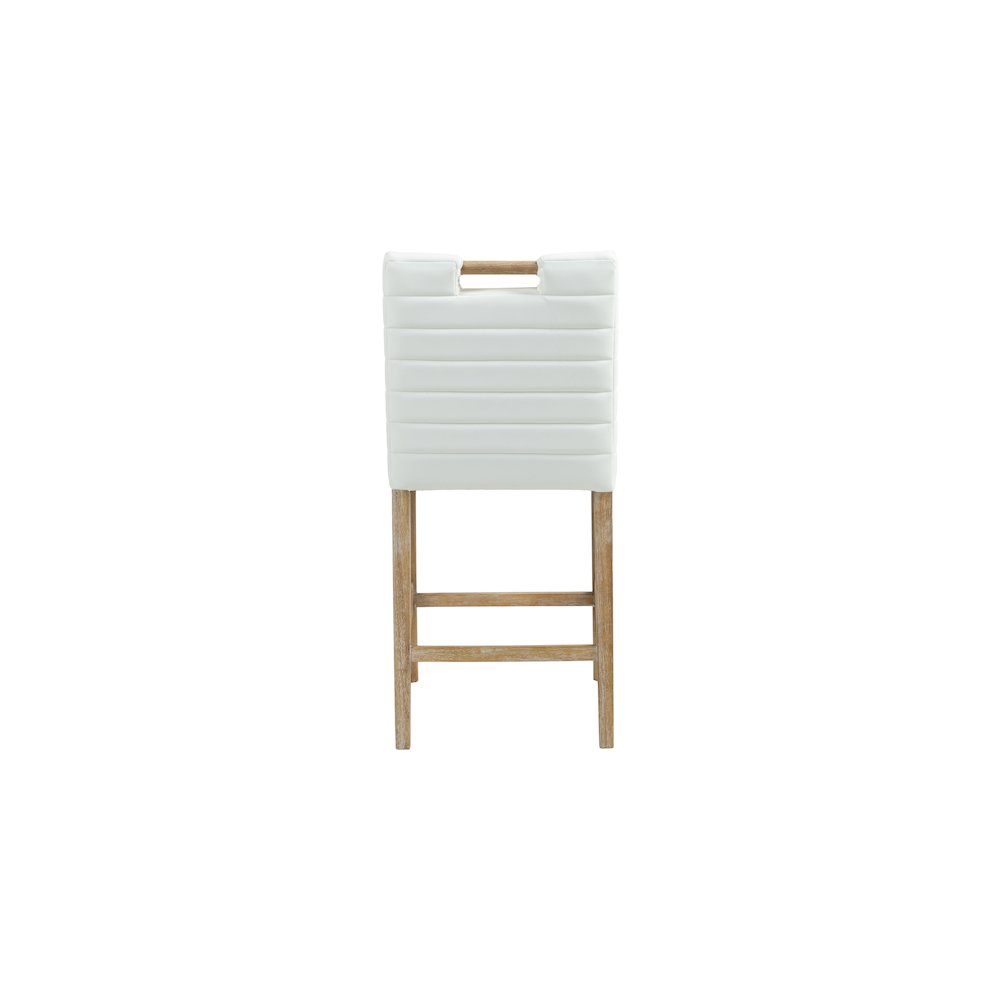 Aimee Cream Vegan Leather Counter Stool. Picture 5