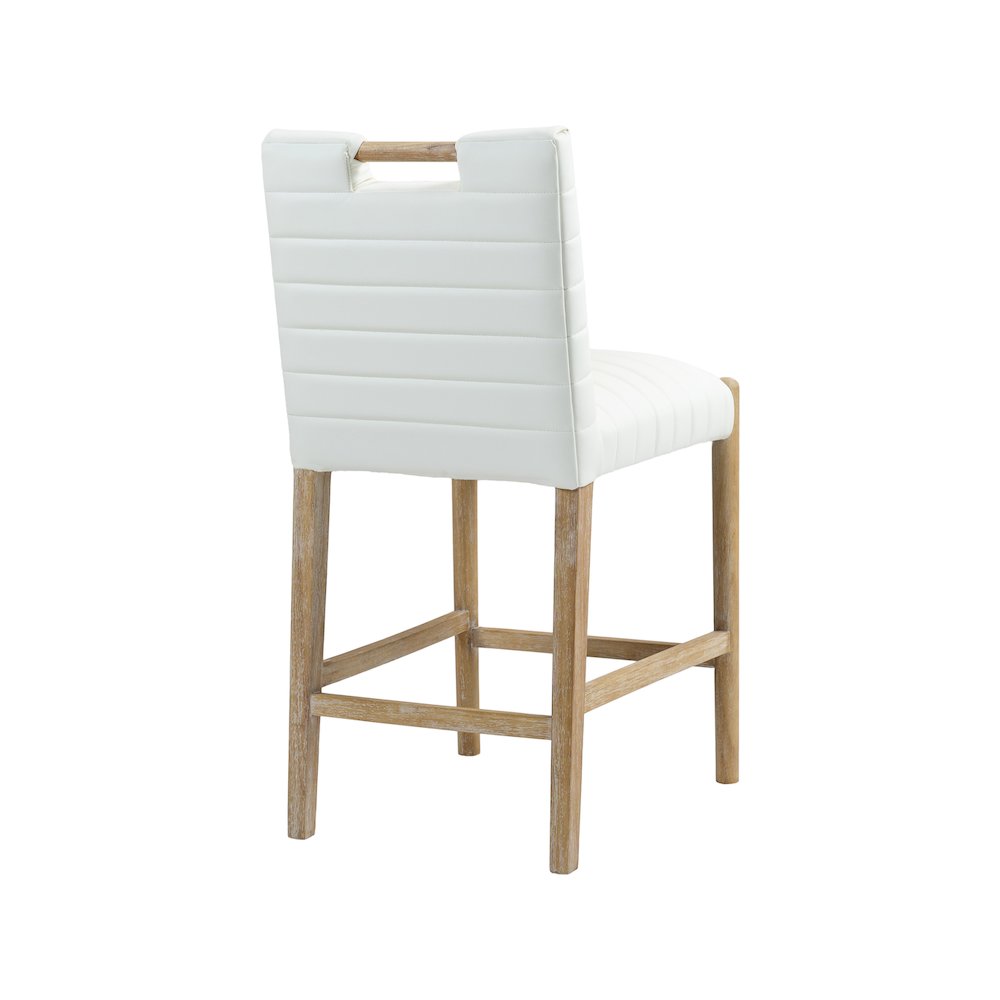 Aimee Cream Vegan Leather Counter Stool. Picture 6