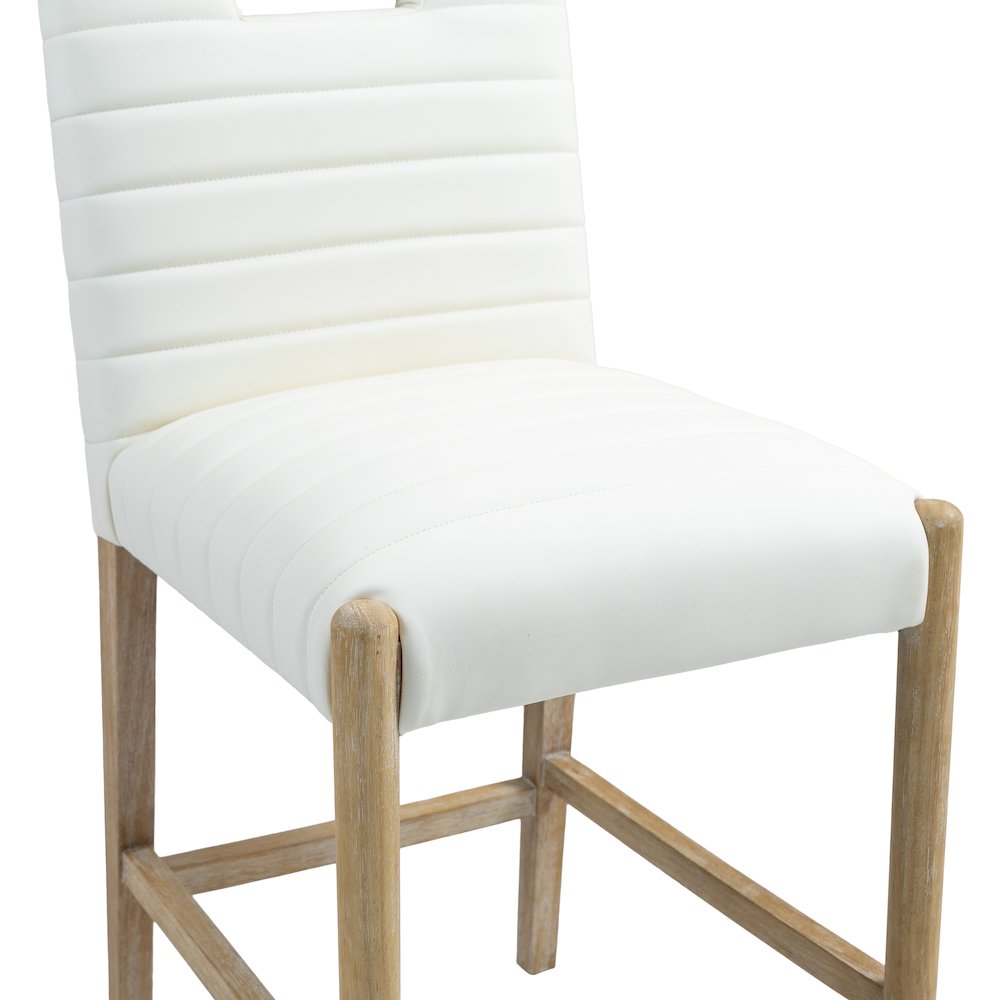 Aimee Cream Vegan Leather Counter Stool. Picture 7