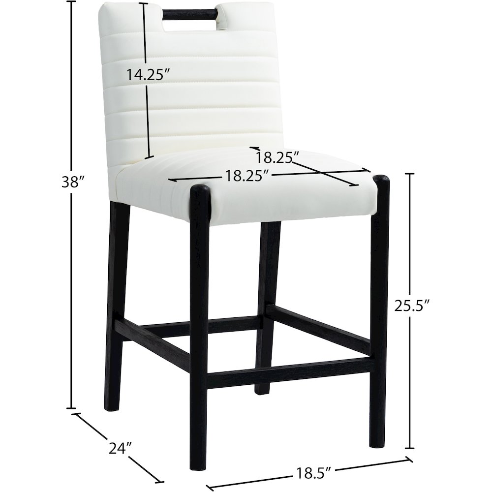 Aimee Cream Vegan Leather Counter Stool. Picture 9
