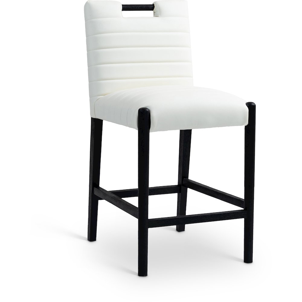 Aimee Cream Vegan Leather Counter Stool. Picture 1